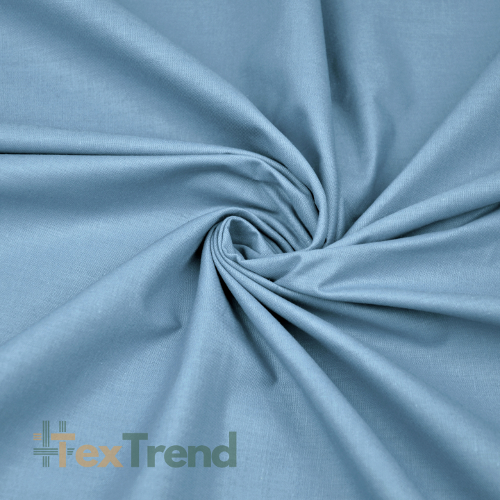 100% Baumwolle einfarbig gedämpftes Blau (Blue) - 220cm (DT)