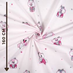 100% Baumwolle rosa Eulen auf hellrosa Hintergrund