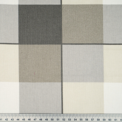 100% Baumwolle große beige-graue Karos