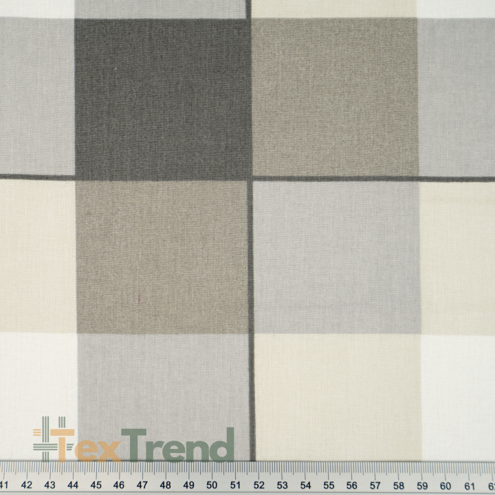 100% Baumwolle große beige-graue Karos