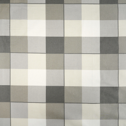 100% Baumwolle große beige-graue Karos