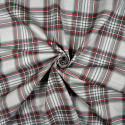 100% Baumwolle schottisches Weihnachtskaromuster grau