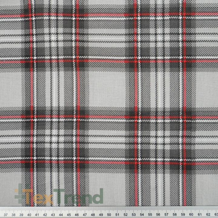 100% Baumwolle schottisches Weihnachtskaromuster grau