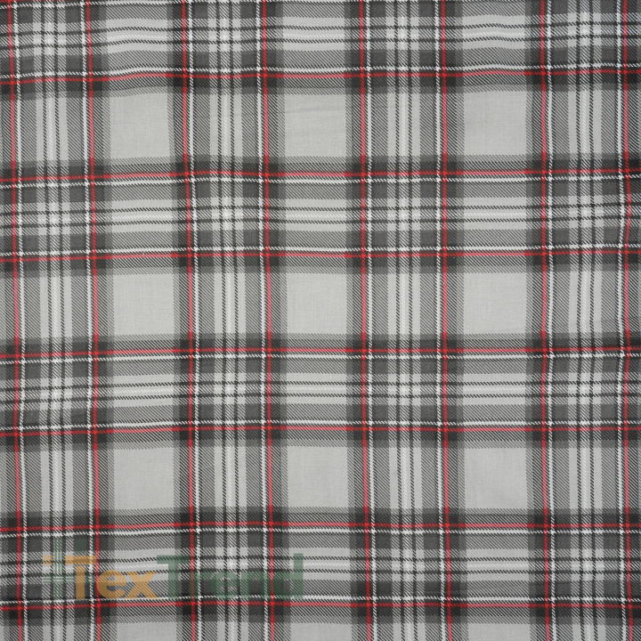 100% Baumwolle schottisches Weihnachtskaromuster grau