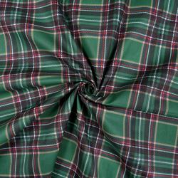 100% Baumwolle Schottisches Karomuster Weihnachtsgrün