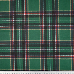 100% Baumwolle Schottisches Karomuster Weihnachtsgrün