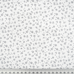 100% Baumwolle MINI Punktmuster grau auf weißem Hintergrund