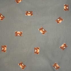 100% Baumwolle Bärenköpfe auf braunem Hintergrund