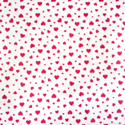 100% Baumwolle kleine und große rote Herzen auf weißem Hintergrund