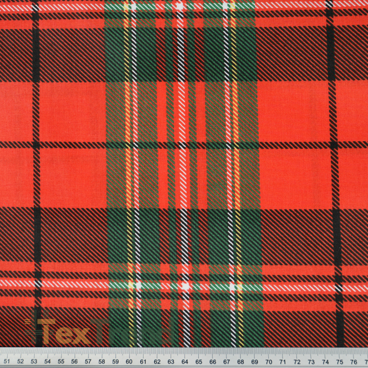 100% Baumwolle Schottenmuster Weihnachtsrot-Grün