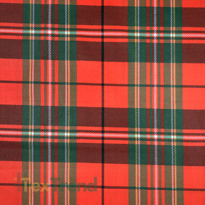 100% Baumwolle Schottenmuster Weihnachtsrot-Grün