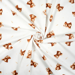 100% Baumwolle Bären mit Zweigen auf weißem Hintergrund