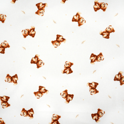 100% Baumwolle Bären mit Zweigen auf weißem Hintergrund