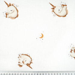 100% Baumwolle Einhörner auf weißem Hintergrund