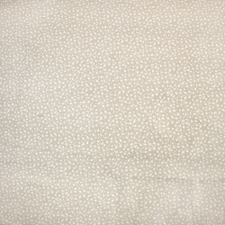 100% Baumwolle MINI Wiese mit weißen Punkten auf beigem Hintergrund