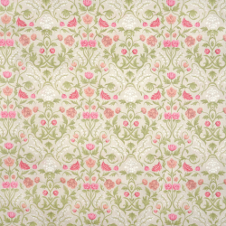 100% Baumwolle Vintage Blumenornament auf beigem Hintergrund