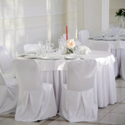 Tischdecke aus fleckenabweisendem Stoff weiß - 160cm