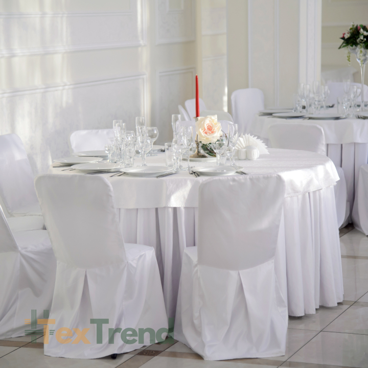 Tischdecke aus fleckenabweisendem Stoff weiß - 160cm