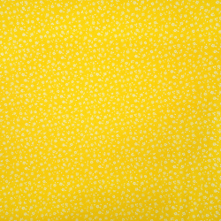 100% Baumwolle Mini Wiese mit Punkten auf gelbem Hintergrund