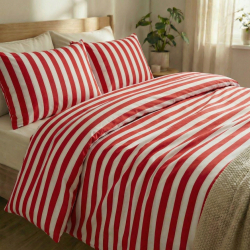 100% Baumwolle rot-weiße Streifen