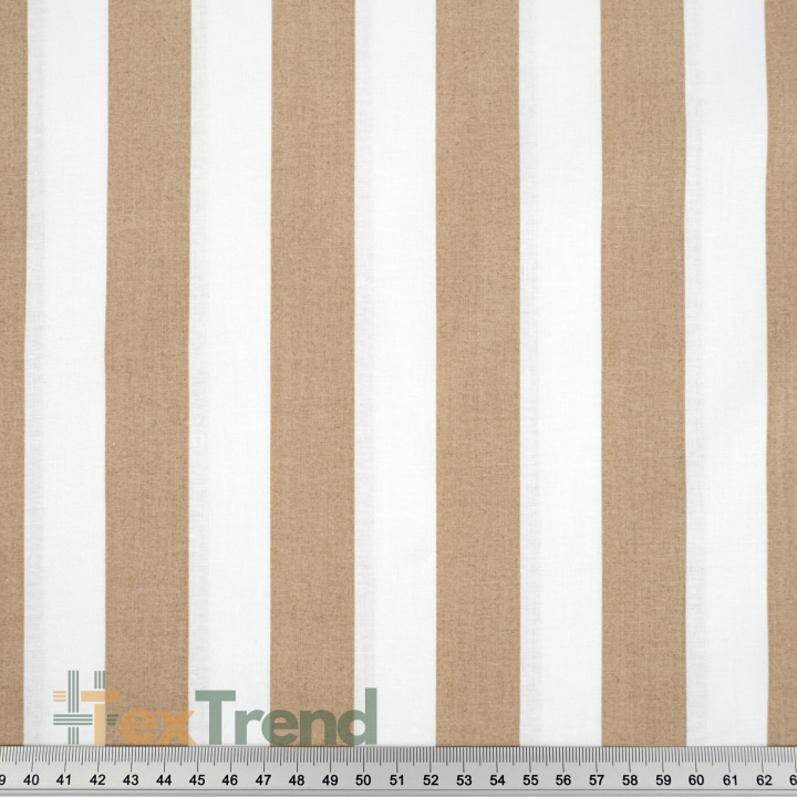100% Baumwolle weiß-beige gestreift