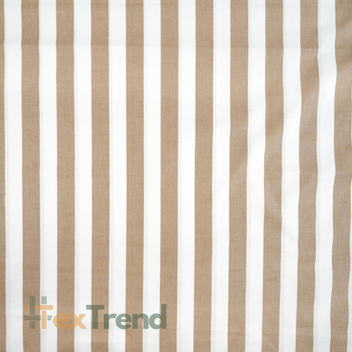 100% Baumwolle weiß-beige gestreift