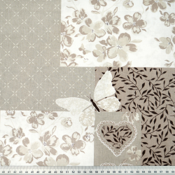 100% Baumwolle Patchwork beige-braun