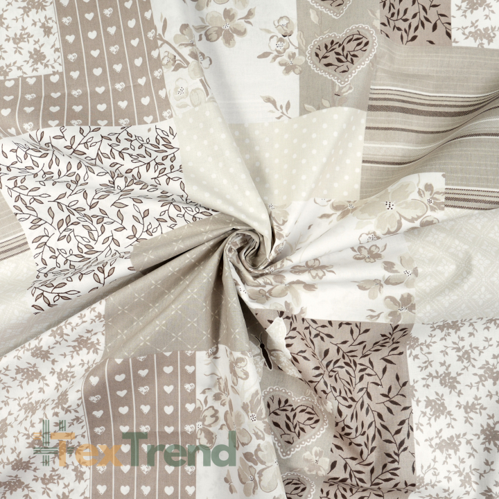 100% Baumwolle Patchwork beige-braun