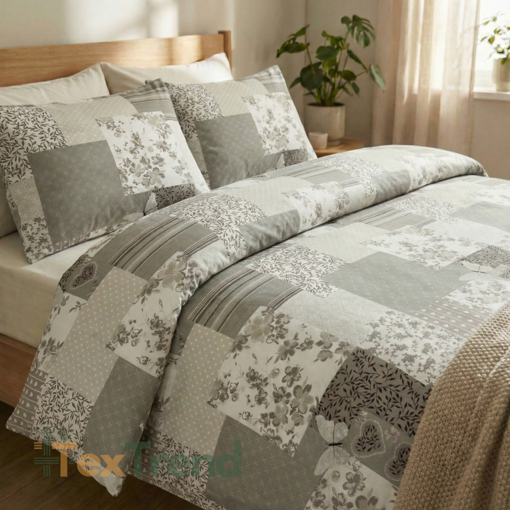 100% Baumwolle Patchwork beige-braun