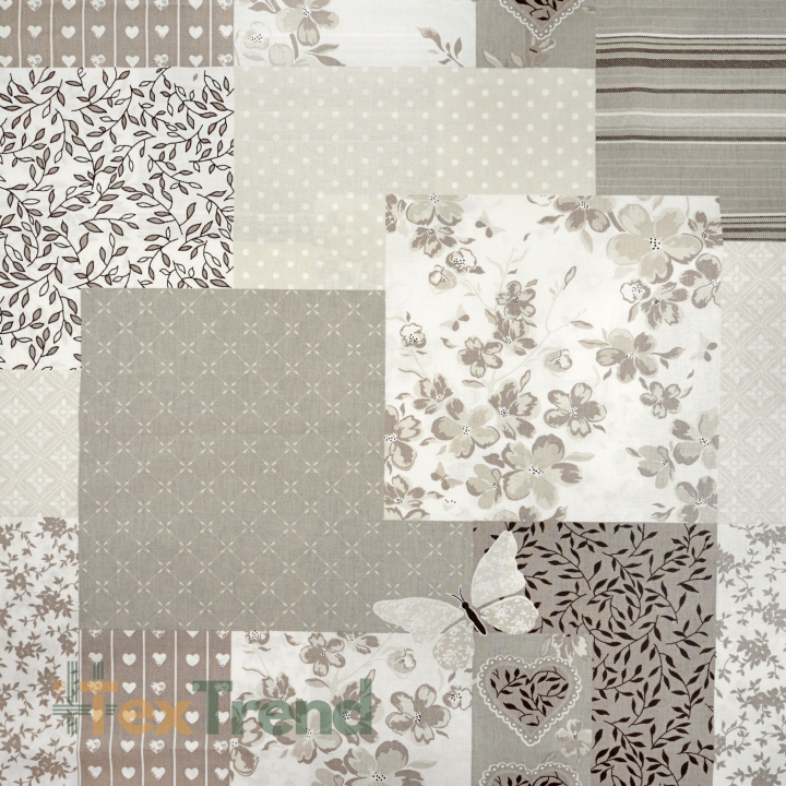 100% Baumwolle Patchwork beige-braun