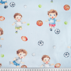 100% Baumwolle Fußballer auf blauem Hintergrund