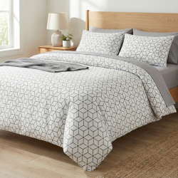 100% Baumwolle geometrisches Muster Würfel auf weißem Hintergrund