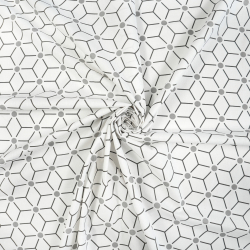 100% Baumwolle geometrisches Muster Würfel auf weißem Hintergrund
