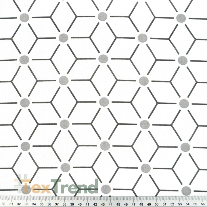 100% Baumwolle geometrisches Muster Würfel auf weißem Hintergrund