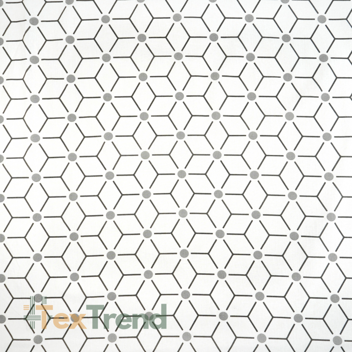 100% Baumwolle geometrisches Muster Würfel auf weißem Hintergrund