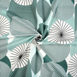 100% Baumwolle geometrisches Muster Salbeigrün