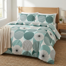 100% Baumwolle geometrisches Muster Salbeigrün