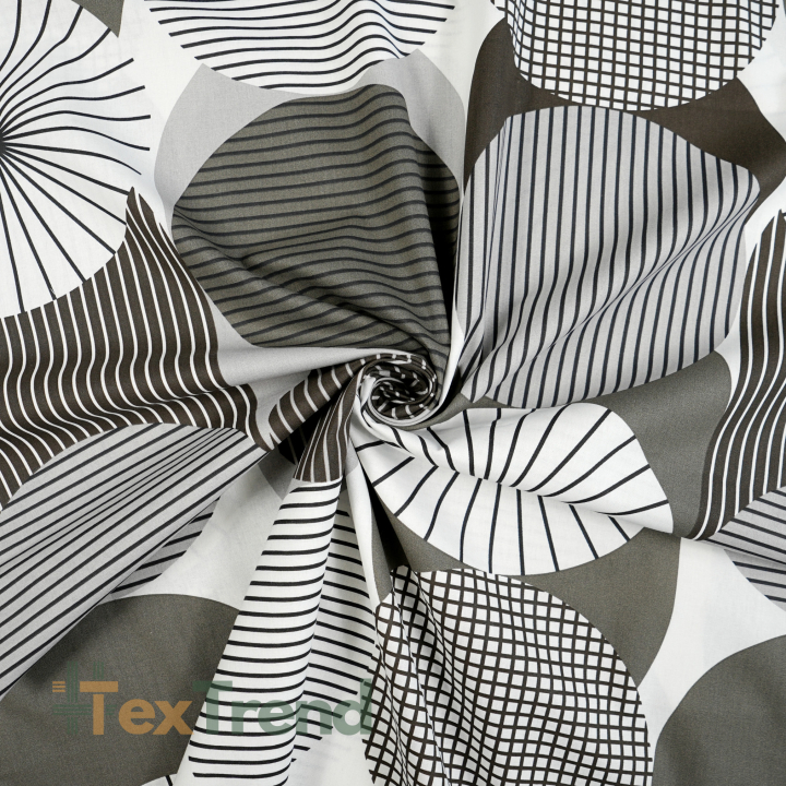 100% Baumwolle geometrisches Muster braun