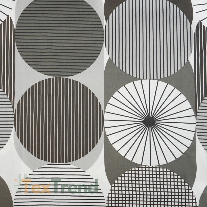 100% Baumwolle geometrisches Muster braun