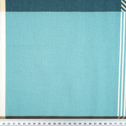 100% Baumwolle große türkis-beige Karos