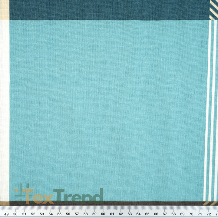 100% Baumwolle große türkis-beige Karos