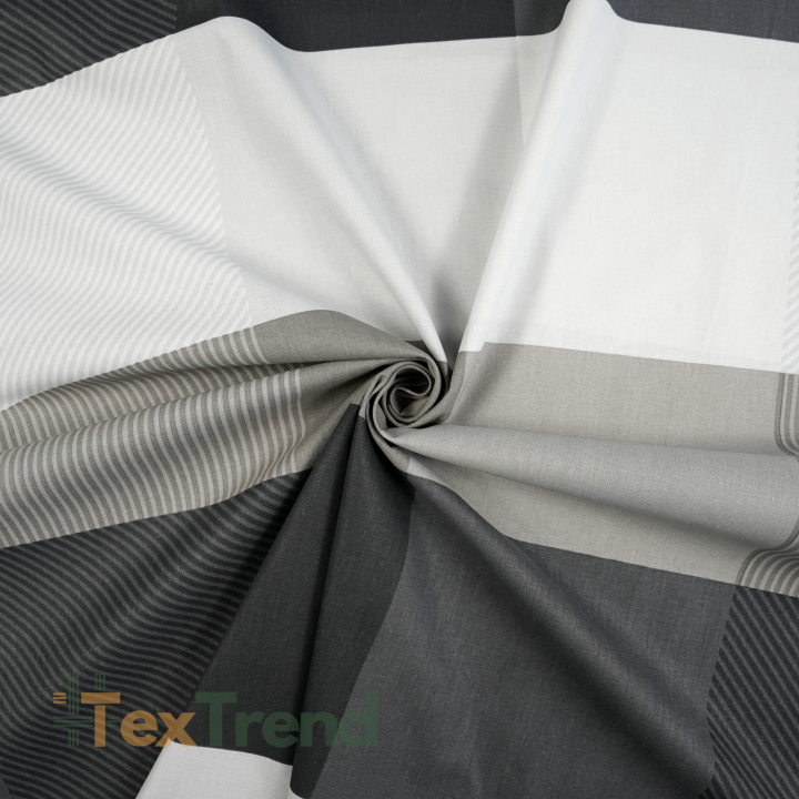 100% Baumwolle große grau-braune Karos