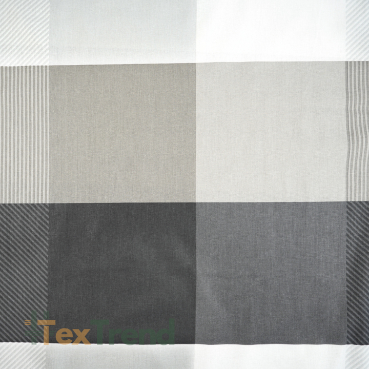 100% Baumwolle große grau-braune Karos