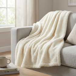 Sherpa-Fleece Lammfell - ecru (Cloud Dancer)  