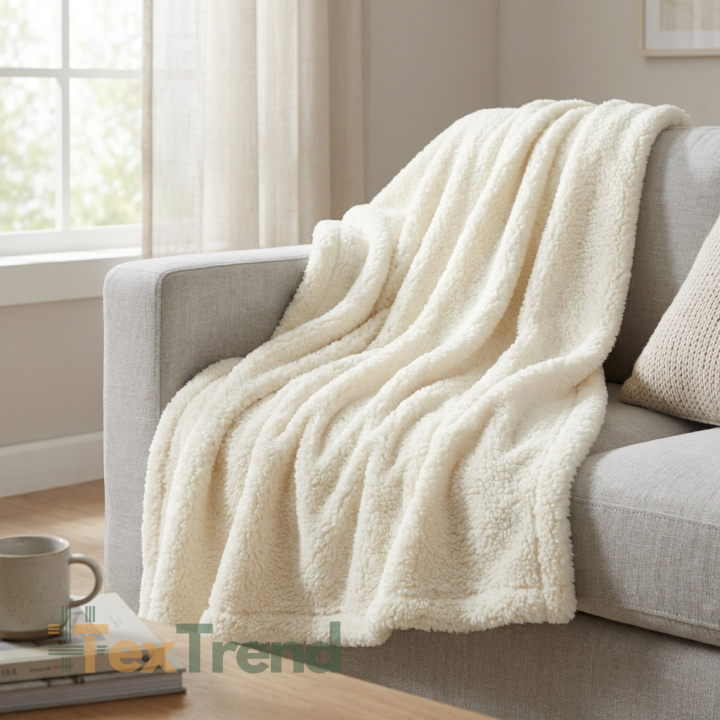 Sherpa-Fleece Lammfell - ecru (Cloud Dancer)  