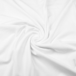 Baumwoll French Terry Stoff, Digitaldruck - einfarbig weiß