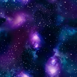 Baumwoll French Terry Stoff- Kosmos blau-lila