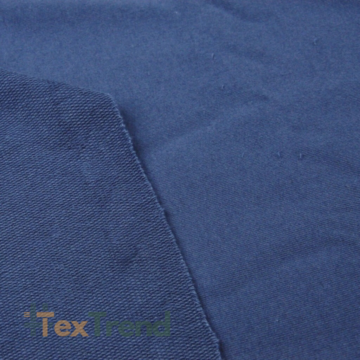 Baumwoll French Terry Stoff - einfarbig dunkeljeans - 280g
