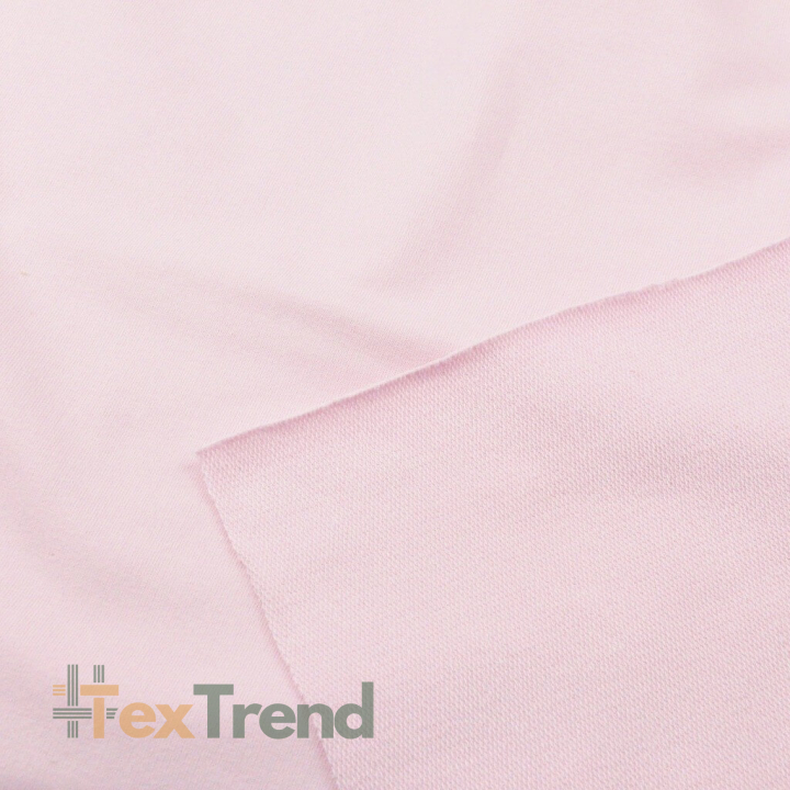 Baumwoll French Terry Stoff - einfarbig hellrosa - 280g