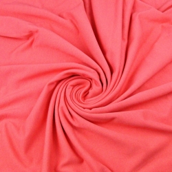 Baumwoll French Terry Stoff - einfarbig dunkelkoralle - 280g
